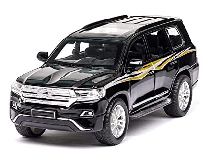 Image of LONGMIRE Metal Pull Back Diecast Car Pull Back Model with Sound Light Boys Gifts Toys for Kids Pack of 1, Multicolor (Land Cruiser)