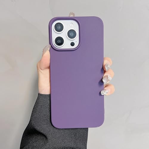 Coque antichoc pour iPhone 15 Pro violette en silicone souple et mat