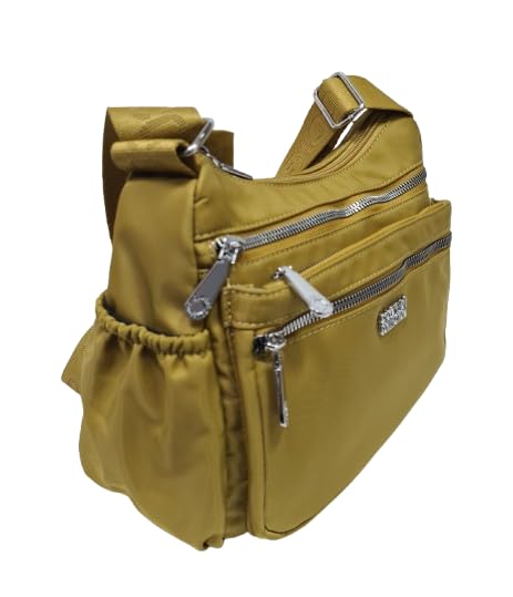COVERI COLLECTION Borsa a Tracolla in Nylon, 3 Scomparti, Leggera, Tasche Multiple con Zip, Art. 5050-4 Dimensioni 26x20x10 cm