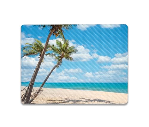 Image of MightySkins Carbon Fiber Skin Compatible with Microsoft Surface Laptop Go 3 (2023) Full Wrap Kit - Palm Beach | Protective, Durable Textured Carbon Fiber Finish | Made in The USA