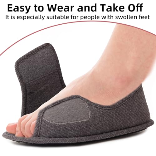 Magtoe Men’s & Women’s Open-Toe Adjustable Memory Foam Slippers, Comfy and Breathable House Shoes for Indoor/Outdoor3