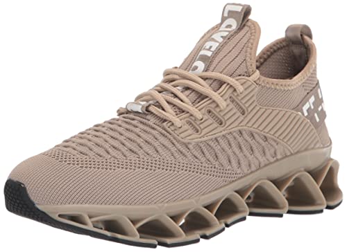Men's Running Shoes Blade Tennis Walking Fashion Sneakers Breathable Non Slip Gym Sports Work Trainers Beige