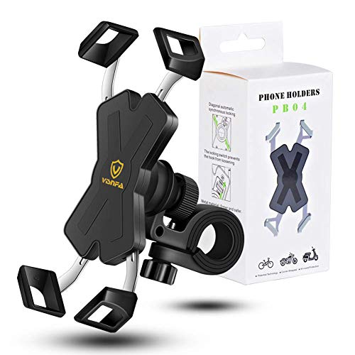 visnfa New Bike Phone Mount with Stainless Steel Clamp Arms Anti Shake and Stable 360° Rotation Bike Accessories/Bike Phone Holder for Any Smartphones GPS Other Devices Between 4 and 7 inches - Thumbnail 6