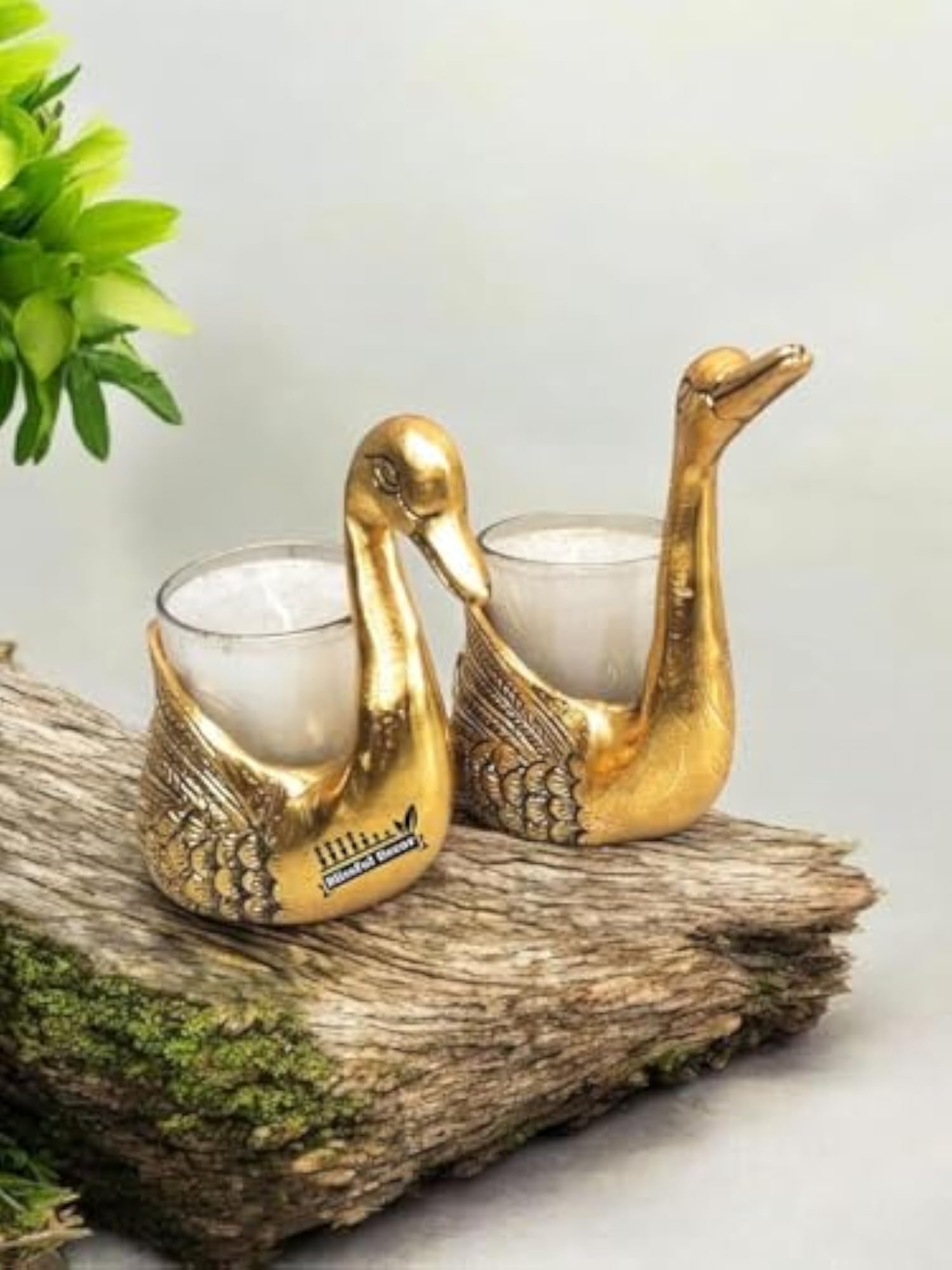 Aluminium Pair of Swans Candle Holder for Tabletop, Gift Idea