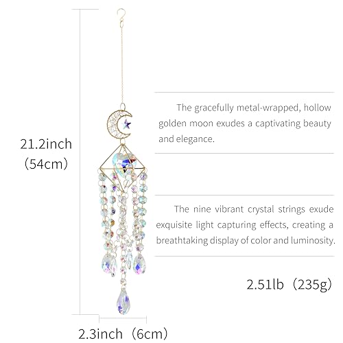 Ahorra 40% en Atrapasueños Colgante de Luna y Amor con Cristal