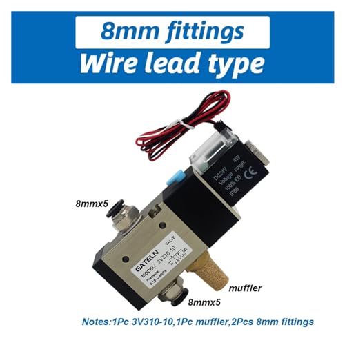 Électrovanne directionnelle 3V310-10-NC DC12V à commutation rapide et raccords 8mm - 3