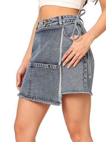 Image of Dolce Crudo Women's Flared High-Rise Stretchable Denim Maxi Skirt