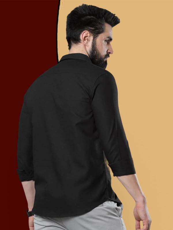 Image of Pinkmint Combo of Men Casual Cotton Blend Full Sleeves Formal Regular Slim Fit Plain Office Shirts
