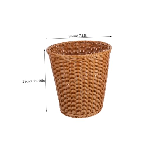 Caneca de basura rectangular con tapa tejido rattan miniatura 2