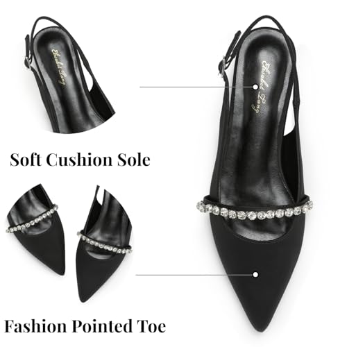 Elisabet Tang Women Slingback Flats with Rhinestone Pointed Toe Flats for Women Dressy Shoes2