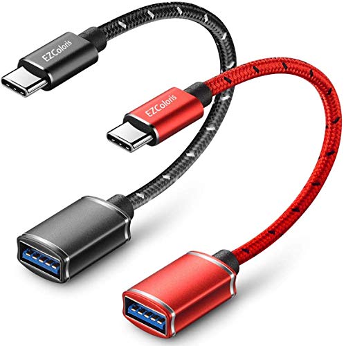 USB C OTG Cable 2Pack 0.5FT - EZColoris Type C USB 3.1 OTG Adapter USB-C to USB A Female On The Go Cable for Android Compatible with MacBook, Dell XPS, Samsung S20 S10 S9 S8 Nintendo Switch (0.5FT)