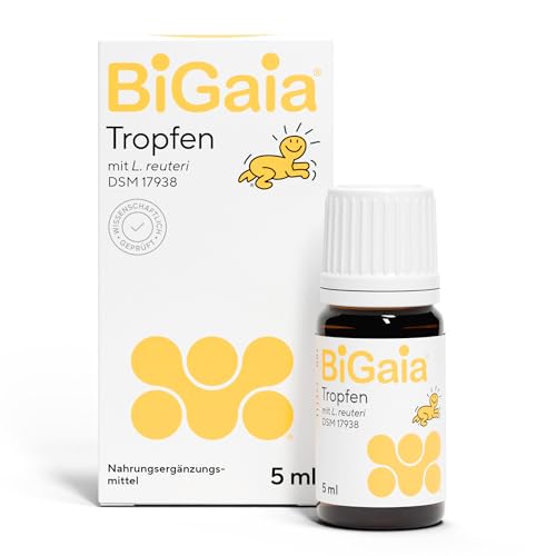 BiGaia Tropfen 5 ml | Nahrungsergänzungsmittel für Babys und Kleinkinder | Mit patentierten Milchsäurebakterien Lactobacillus reuteri/L. reuteri | Wissenschaftlich getestet