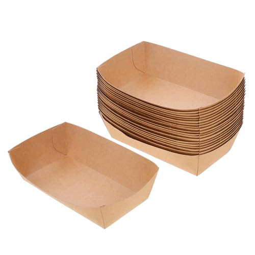 Gatuida 100Pcs Snack Containers Oil Paper Food Trays for Hot Dogs Fries and Snacks for Parties Picnics and Food Service