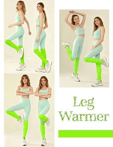 Image of v28 Women Warm Leg Warmers 80s Retro Party Costume Knit Ballet Neon Long Socks