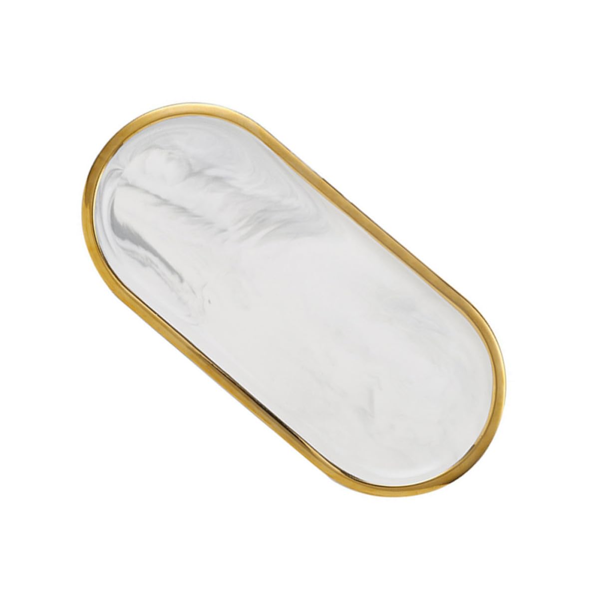 Plateau porcelaine marbre blanc rangement bijoux salle de bain