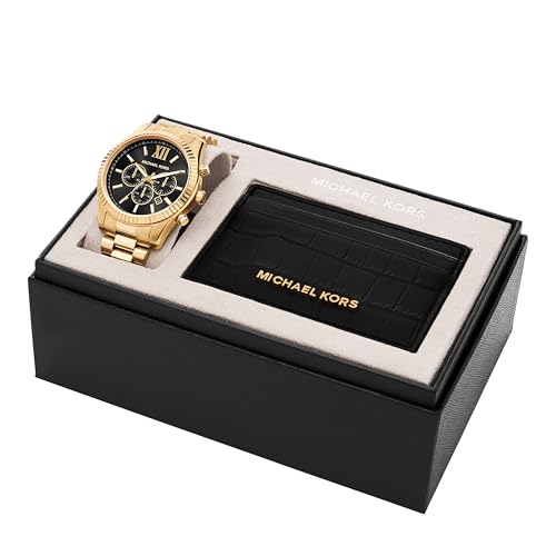 Image of Michael Kors Lexington Gold Quartz Stainless Steel Watch MK9245SET
