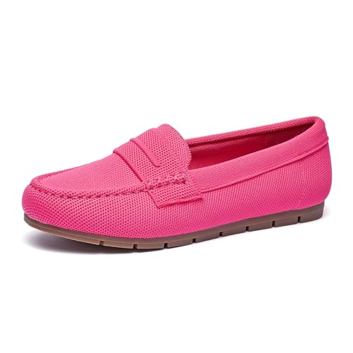 Image of Cvistpieo Loafers for Women Comfortable Dressy Casual Work Flats Lightweight & Breathable Slip On Walking Shoes Knit