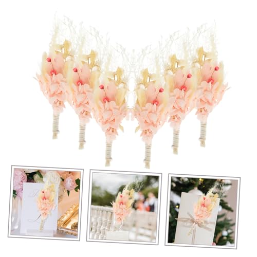 Ramo mini flores secas naturales color rosa pack x6 miniatura 2
