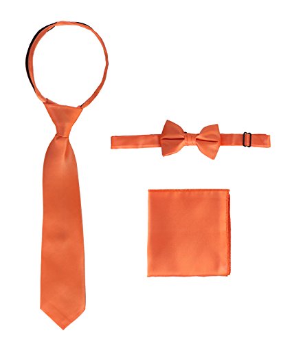 Image of Gioberti Boy's Long Sleeve Dress Shirt + Solid Tie, Bow Tie, and Hanky