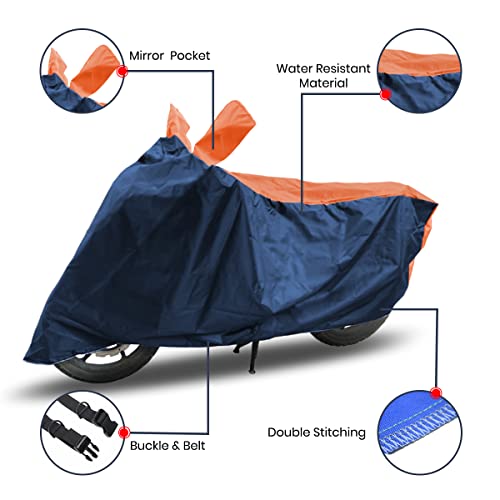 Image of Hunter 350 Two Wheeler Bike Cover Accessories - Dustproof - UV Protection - Premium Bike Cover Blue Orange