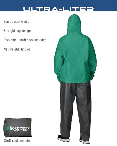 FROGG TOGGS Women's Ultra-Lite2 Medium Rain Suit in Seafoam and Black - Image 3