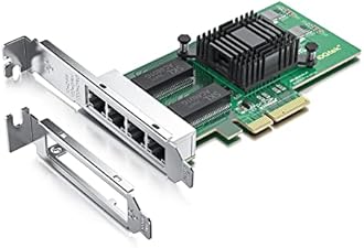 10Gtek Intel 82580 Chip Gigabit Ethernet Converged Network Adapter (Nic), Quad Copper Rj45 Ports, Pci Express 2.0 X 4, Same As I340-T4/E1G44Ht