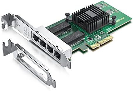 10Gtek 100/1000Mbps Gigabit Ethernet Network Card, Quad RJ-45 Ports