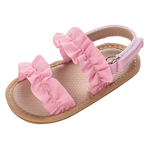 Summer Children Infant Toddler Shoes Girls Sandals Flat Bottom Non Slip Open Toe Solid Color Cloth Toddler Indoor Shoes