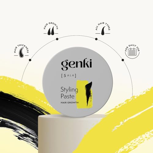 Genki Haircare Hair Growth Styling Paste mit 5-ALA Pflege und Styling in Einem Stärkt nachweislich das Haarwachstum Haarwachs Haarstyling mit pflanzlichen Wachsen