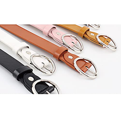 Women Leather Belt for Dresses Jeans with O-Ring Buckle Ladies Retro Vintage Waist Belt4