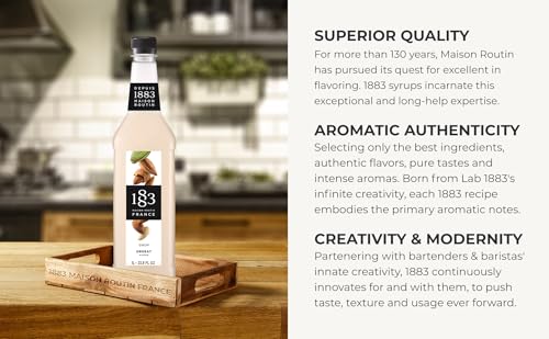 Image of 1883 Almond Syrup for Drinks, Made in France, 1 Liter Plastic Bottle