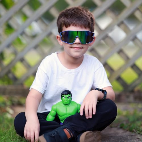 3 Pack Kids Baseball Sunglasses, UV400 Sports Shades for Boys & Girls, Running, Lightweight TR90 Frame4