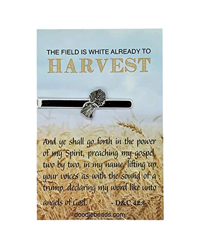 Doodle Beads LDS Missionary Tie Bar Set - Wheat Tie Clip, Gold, Stainless Steel