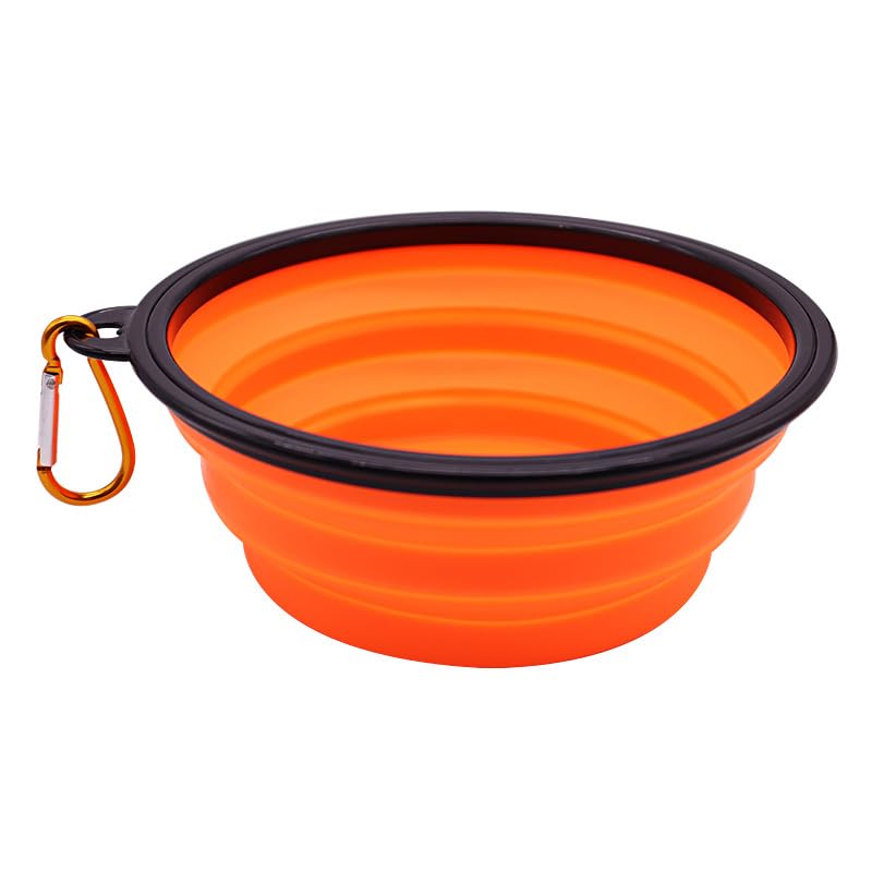 Collapsible Dog Bowls for Travel,Dog Portable Water Bowl for Dogs Cats Pet Foldable Feeding Watering Dish for Traveling Camping Walking (Orange,2900ml)