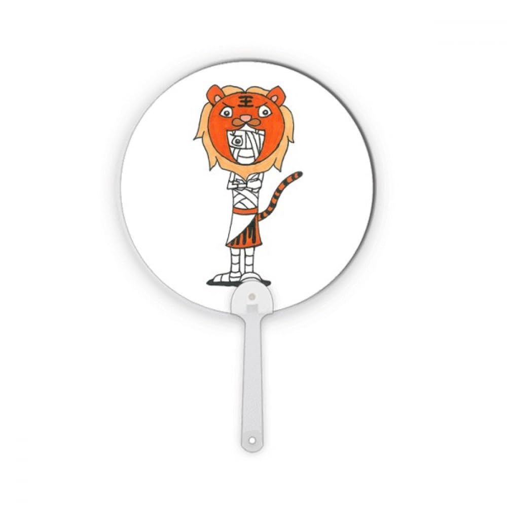 Éventail plastique rond Égypte tigre portatif objet artisanat et décoration