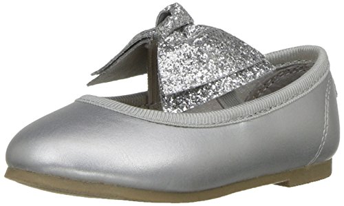 Carter's Girl's Anora Girl's Ballet Flat Shoe, Silver, 9 M US Toddler