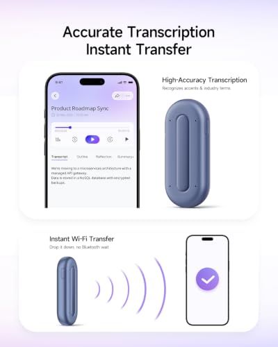 Image of ANYPIN Note Pod P1 AI Voice Recorder, Wearable AI Note Taker, Transcription