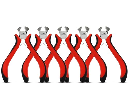 Image of 5-Piece 4 Inch End Cutting Pliers, Flush Cut Pliers Tools