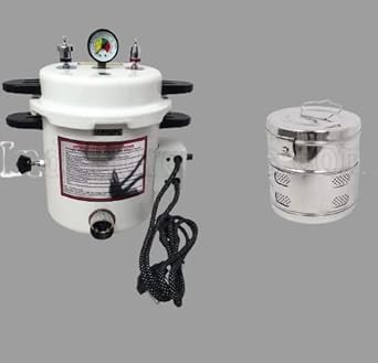 Flowmex electric autoclave sterilizer machine with timer Size - (11*9) with stainless steel dressing drum (9*9)