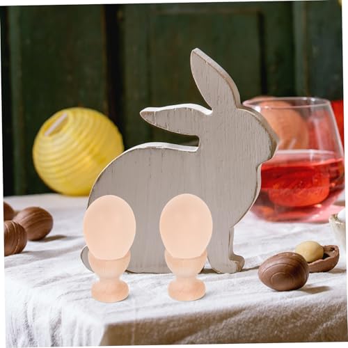 GALPADA 12 Stück Teiliges Set Unbemalte Holz Eierbecher für Ostern DIY Eierhalter aus Glattem Holz Kinderfreundlich Vielseitig für Osterdeko Familienfeiern und Küchengebrauch – Bild 6