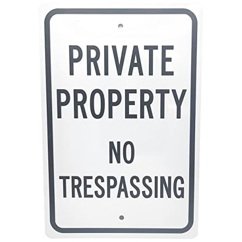 Kraken Sign Co. - Private Property No Trespassing Sign - 12"x18" - Reflective Aluminum Sign - Engineer Grade - With Pre Punched Holes For Easy Hanging And Installation (2 Pack) Cover