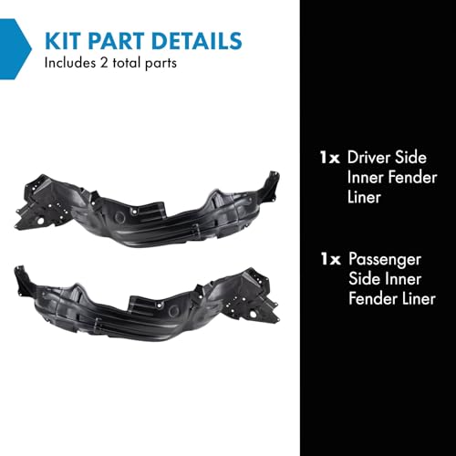Image of TRQ Inner Fender Liner Set Compatible with 2015-2017 Lexus CT200h LX1248140 LX1249113