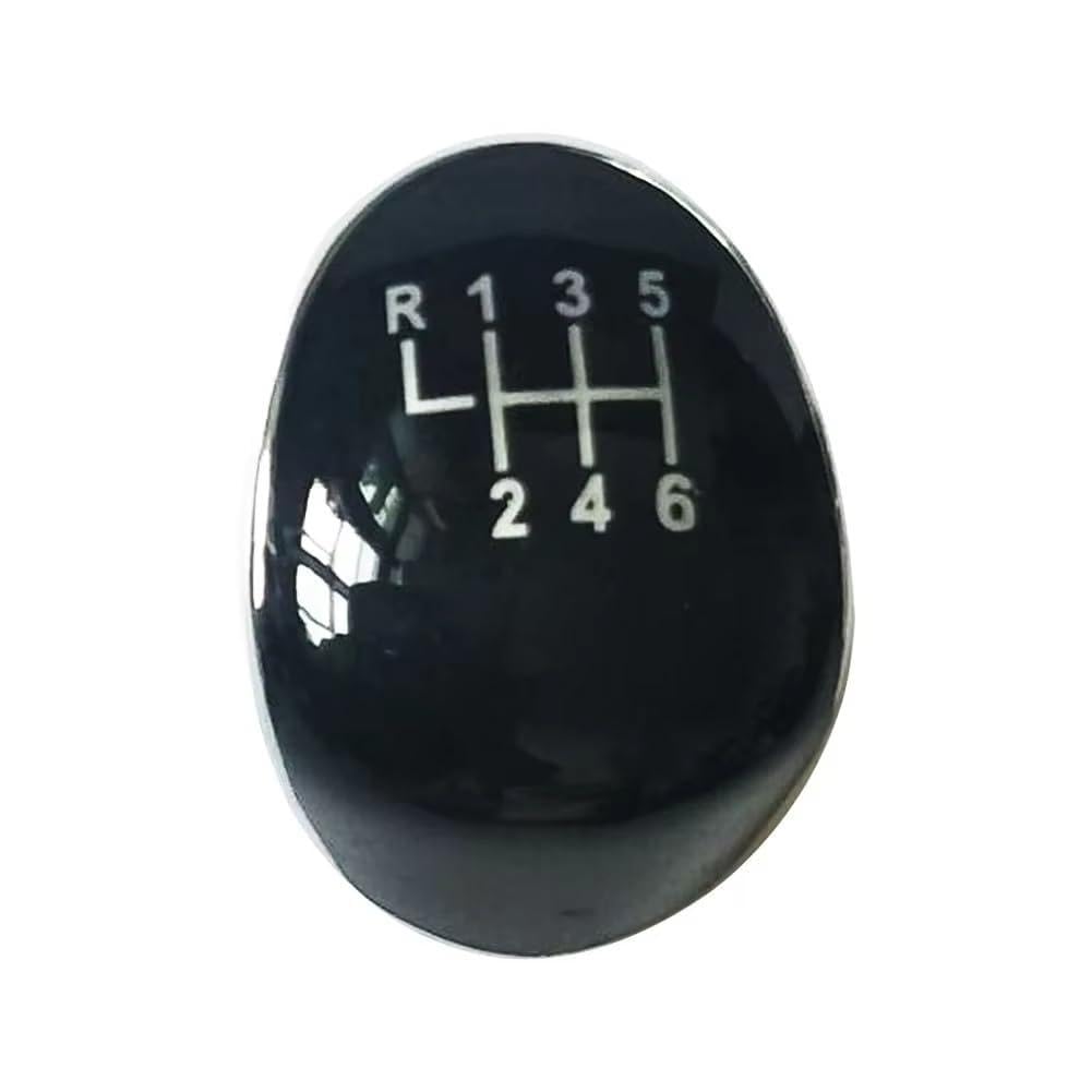 Qwqaab 6 Speed Black Manual Gear Knob Manual 5/6 Speed Gear Shift Knob Cover Abs For Ford For Focus Mk2 Mk3 Mk4 For Fiesta Mk7 For Kuga Galaxy C-Max B-Max(6 Speed Black)