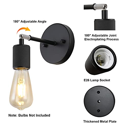 Ushe Dhome Wall Sconces Set Of 2 Vintage Side Sconce Farmhouse Wall Lamp Bathroom Vanity Light Fixtures, Small Wall Sconce Light Black Sconce Indoor For Bedroom Bedside Hallway Entrance Bathroom #TOP4