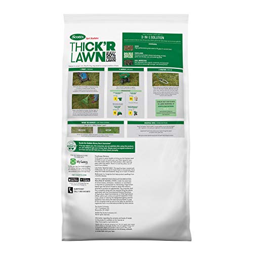 Scotts Turf Builder Thick'r Lawn Grass Seed, Fertilizer And Soil Improver For Sun & Shade, 40 Lbs. #TOP6