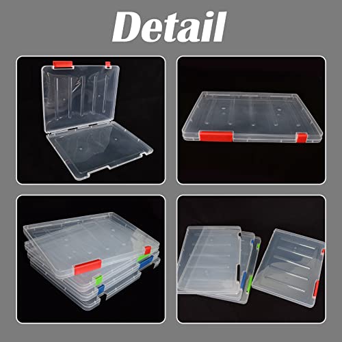4 Pack Clear A4 File Box, Plastic Scrapbook Paper Storage Boxes Office Desk Documents Magazines Paper Cards Envelope Protector Storage Organizer (11.8 * 8.85 * 0.78In) #TOP3