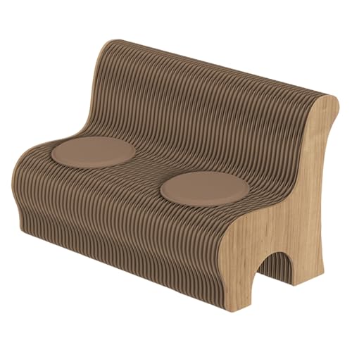 Tabouret pliable en papier kraft rétractable avec dossier et coussin - 2