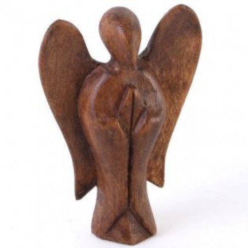 Gifts and Guidance Carved Wooden Angel Spiritual Gift 10Cm, Brown