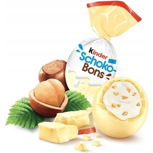Image of Kinder Schoko Bons White | Creamy White Chocolate with Hazelnut Filling | Delicious Candy Bites for Kids & Adults | Ideal for Gifting, Sharing & Everyday Treats | 288 g