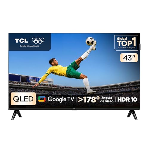 TCL, Smart TV, 43 Polegadas, HD QLED, WiFi, Bluetooth, Google TV, 2 HDMI, HDR10, Dolby Audio, 43S5K